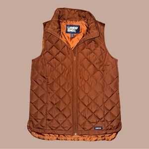 Lands' End Quilted brown vest size small tall‎